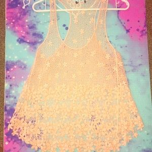 See Through Flower Swim Suit Cover Up